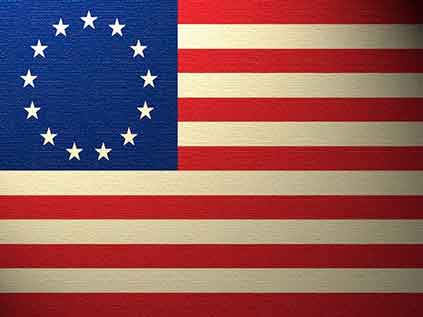 Flag of the UNITED STATES With 13 Stars and 13 Stripes